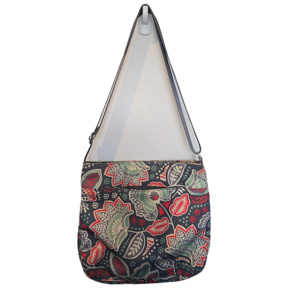 Vera Bradley Performance Twill Crossbody‎ Bag Floral Navy Blue Red Green
